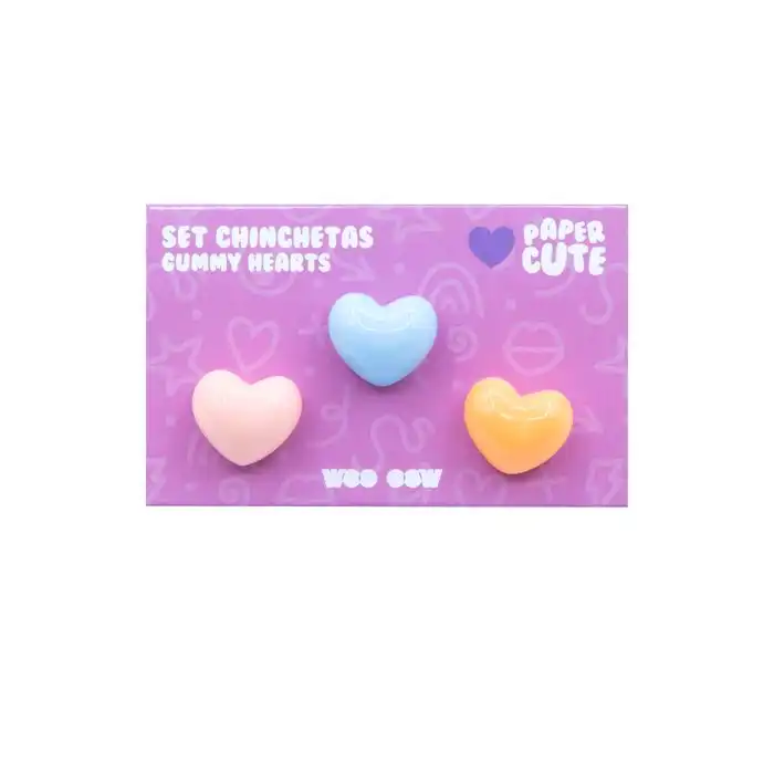 Set Chinchetas Hearts  Woo oow  Papelería - Woo oow - Comparador de precios