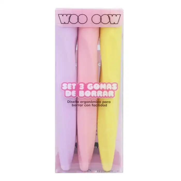 Set 3 Gomas de Borrar - Woo oow - Comparador de precios