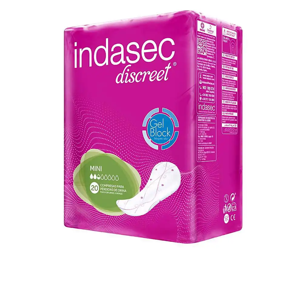 Discreet compresa incontinencia mini 20 u - Indasec - Comparador de precios
