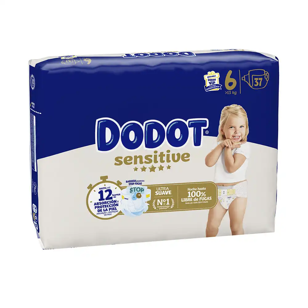 Dodot Sensitive talla 6 pañales +13 kg 37 u - Dodot - Comparador de precios