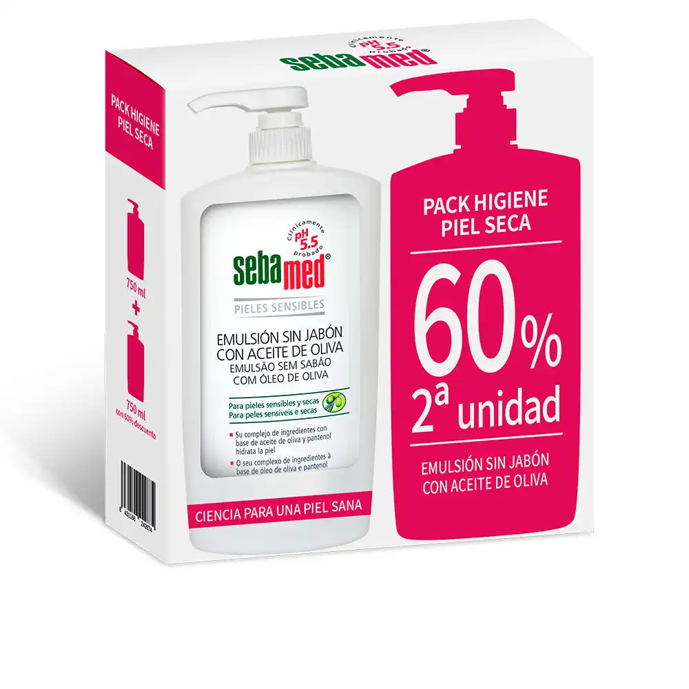 Emulsión Sin Jabón gel de baño con aceite de oliva 2 x 750 ml - Sebamed - Comparador de precios