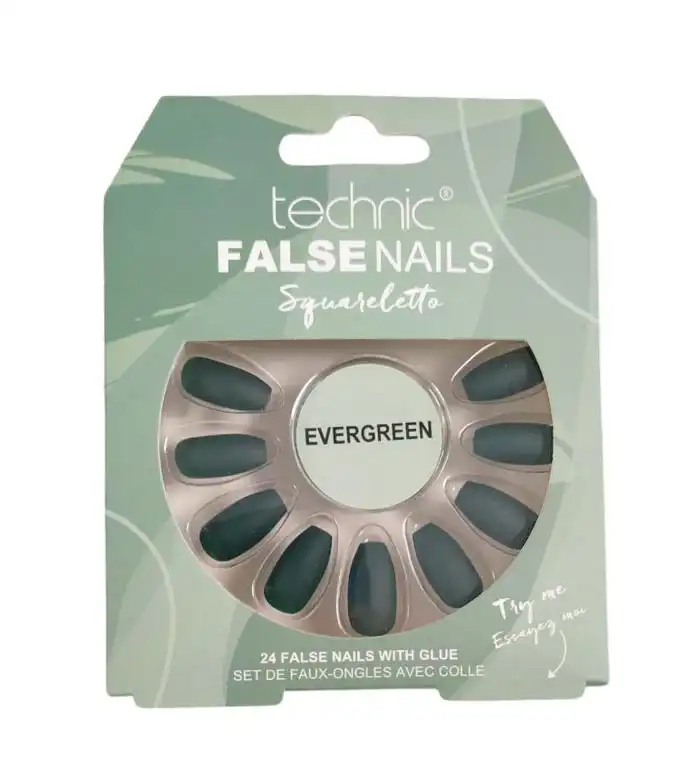 Technic Cosmetics - Uñas postizas False Nails Squareletto - Evergreen - Technic Cosmetics - Comparador de precios