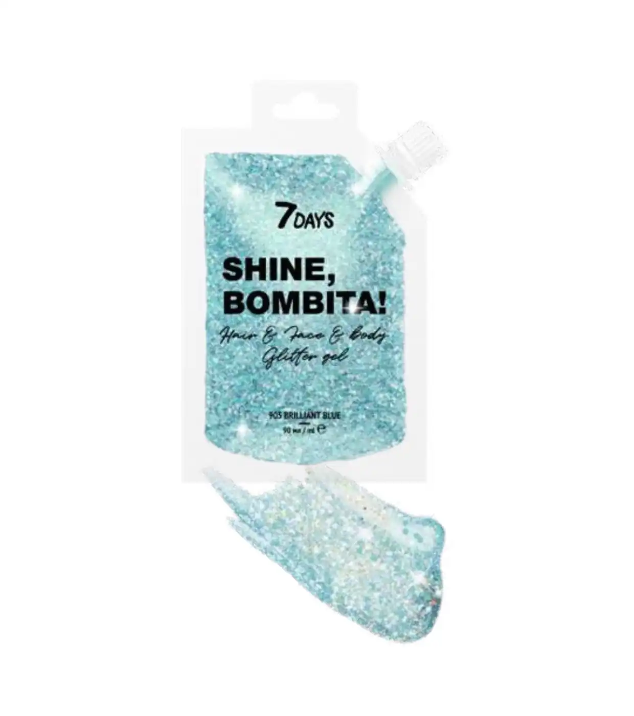 7DAYS - Glitter en gel para rostro, cabello y cuerpo Shine, Bombita! - 905: Brilliant Blue - 7 DAYS - Comparador de precios