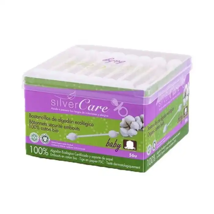 Bastoncillos de algodón ecológico biodegradables Baby - SILVER CARE - Comparador de precios