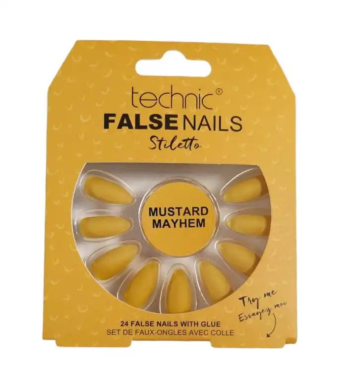 Technic Cosmetics - Uñas postizas False Nails Stiletto - Mustard Mayhem - Technic Cosmetics - Comparador de precios