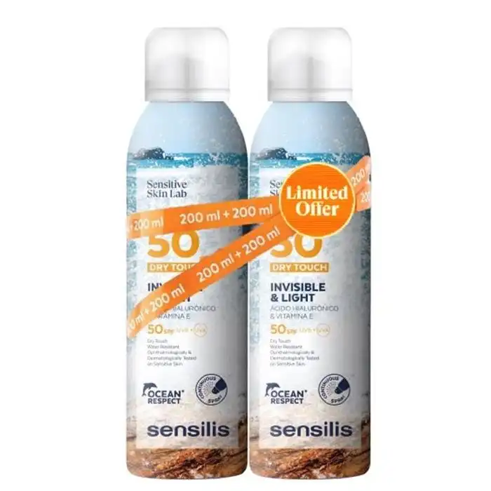 Duplo Spray Protector Solar Dry Touch SPF 50 200 ml - Sensilis - Comparador de precios