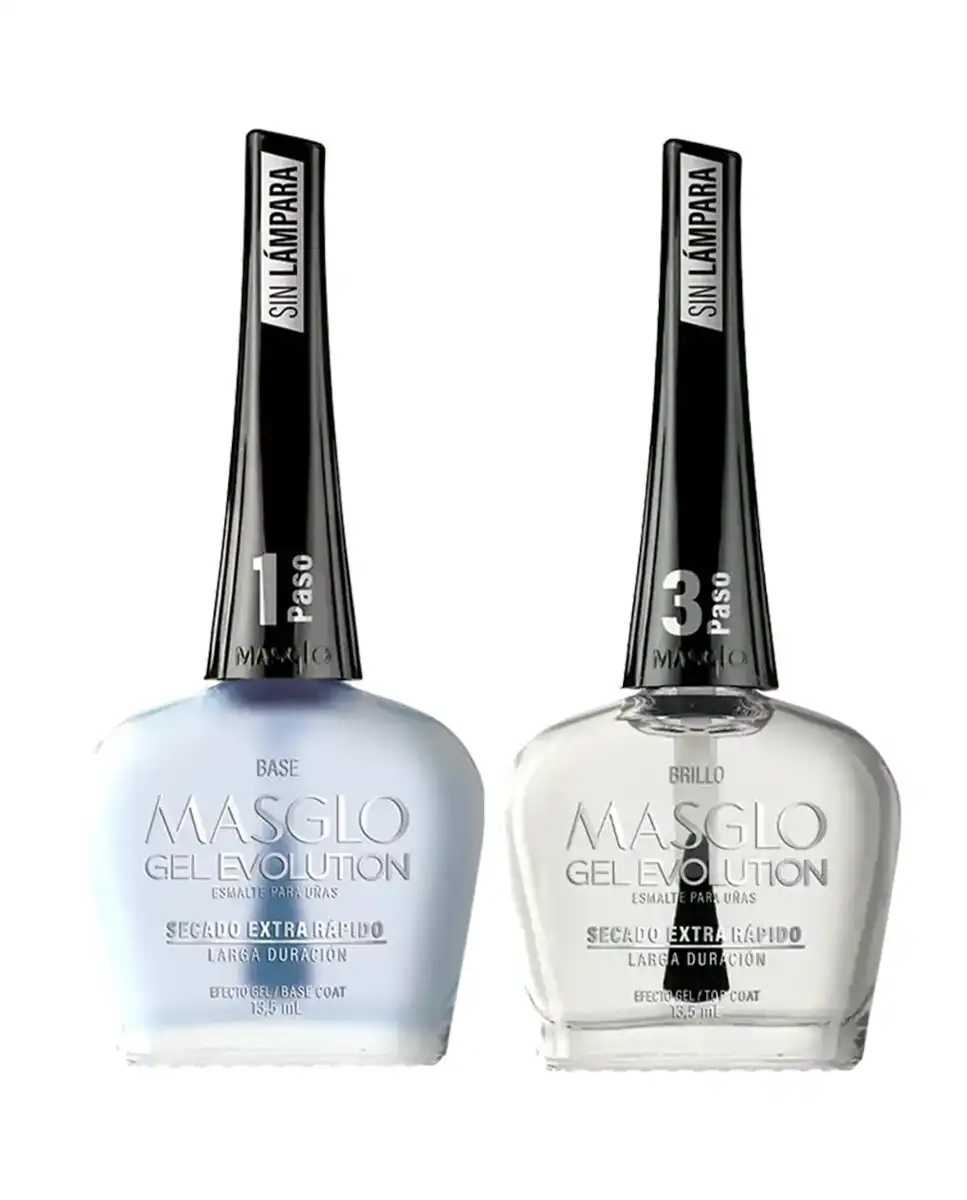 Kit Gel Evolution Efecto Gel Base Y Brillo Masglo - MASGLO - Comparador de precios