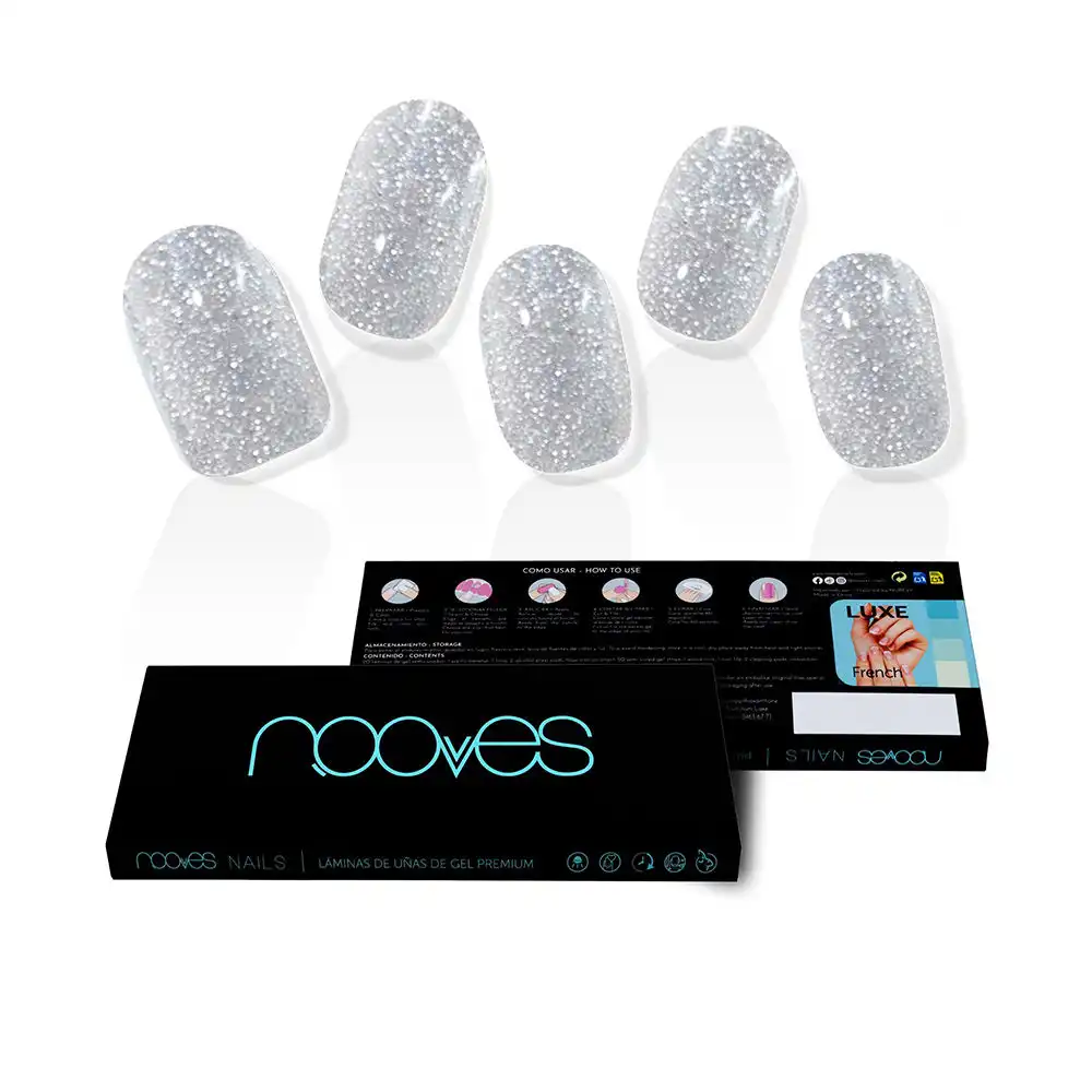 Láminas De Uñas De Gel dazzling diva premium glam #glitter gris - Nooves - Comparador de precios
