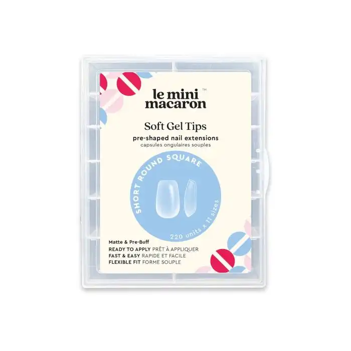 ¡23% DTO! Soft Gel Tips Short Round Square Extensiones de Uñas de Gel - Le Mini Macaron - Comparador de precios