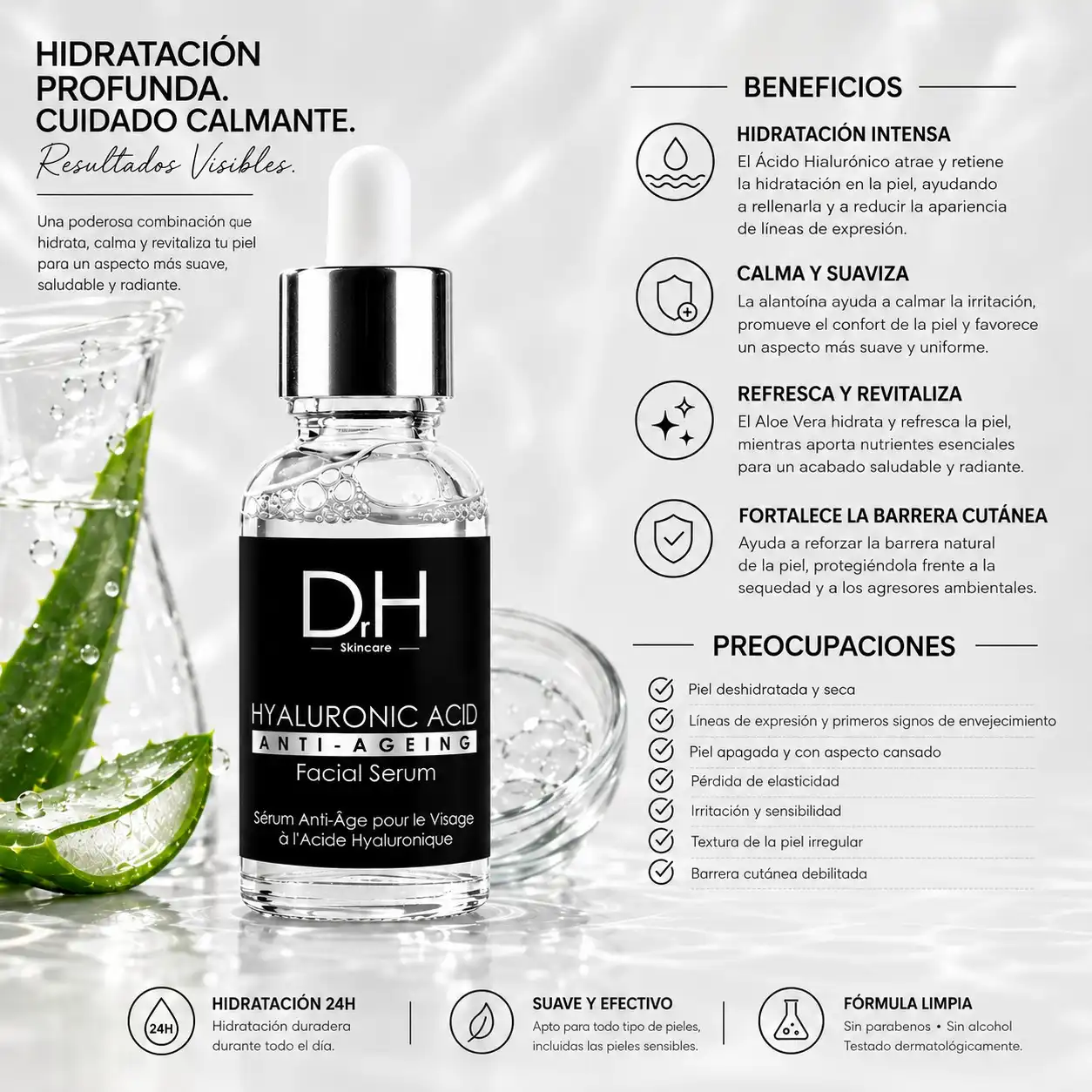 Antiedad con Ácido Hialurónico Suero de ácido hialurónico 30 ml - Dr H - Comparador de precios