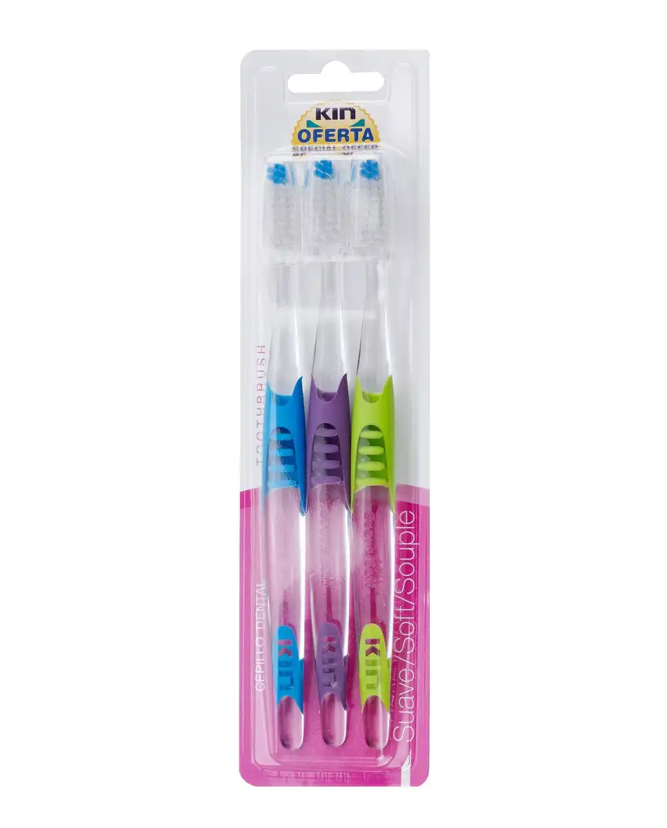 Kin - 3 Cepillos De Dientes Medio - Kin - Comparador de precios