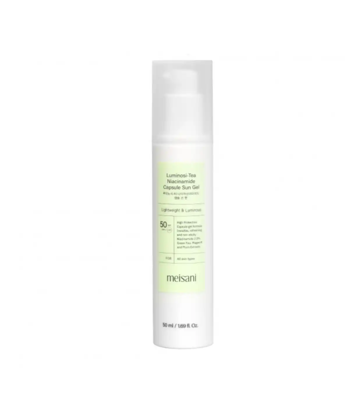 Meisani - Protector solar facial en gel Luminosi-tea Niacinamide Spf50 - Meisani - Comparador de precios