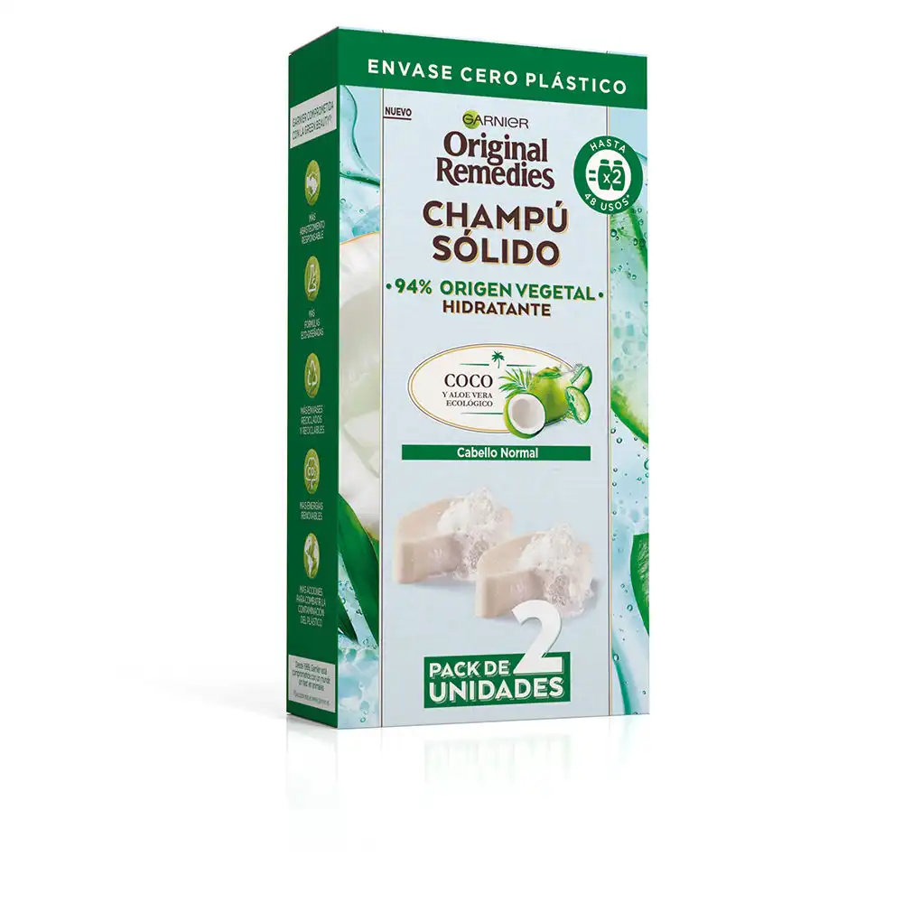 Original Remedies champú sólido hidratante de coco 2 X 60 gr - Garnier - Comparador de precios