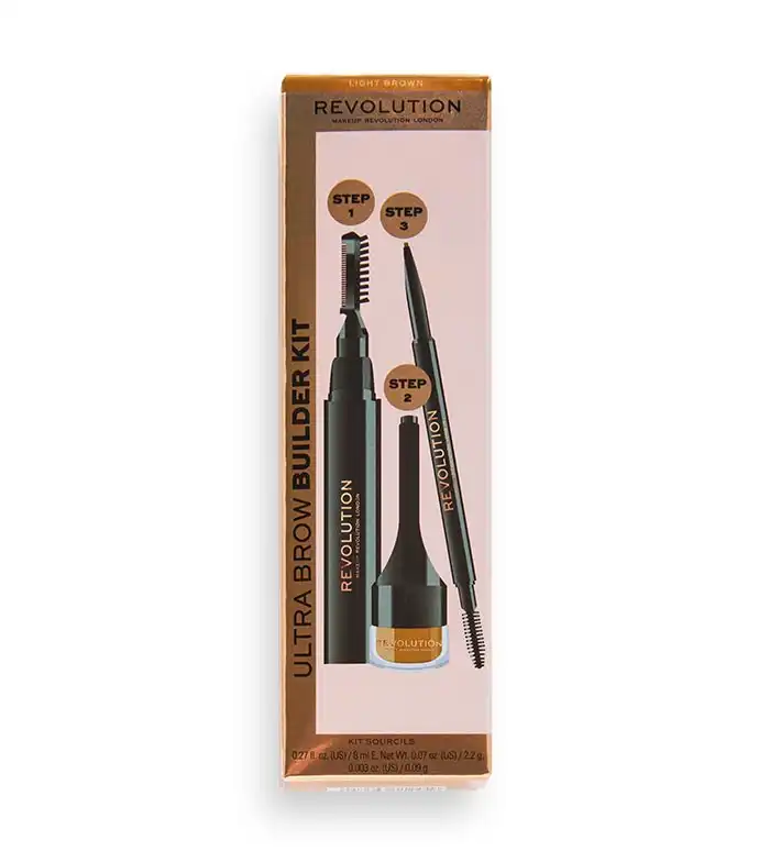 Revolution - Kit de cejas Ultra Brow Builder - Light Brown - Makeup Revolution - Comparador de precios