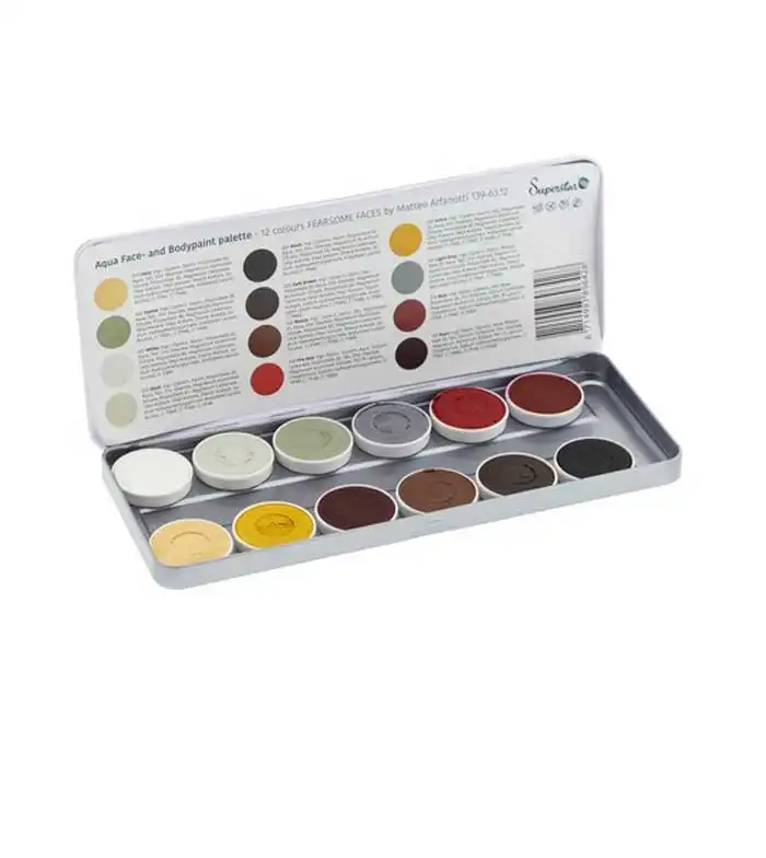 Superstar - Paleta de 12 Aquacolores para rostro y cuerpo Fearsome Faces by Matteo Arfanotti - Superstar - Comparador de precios