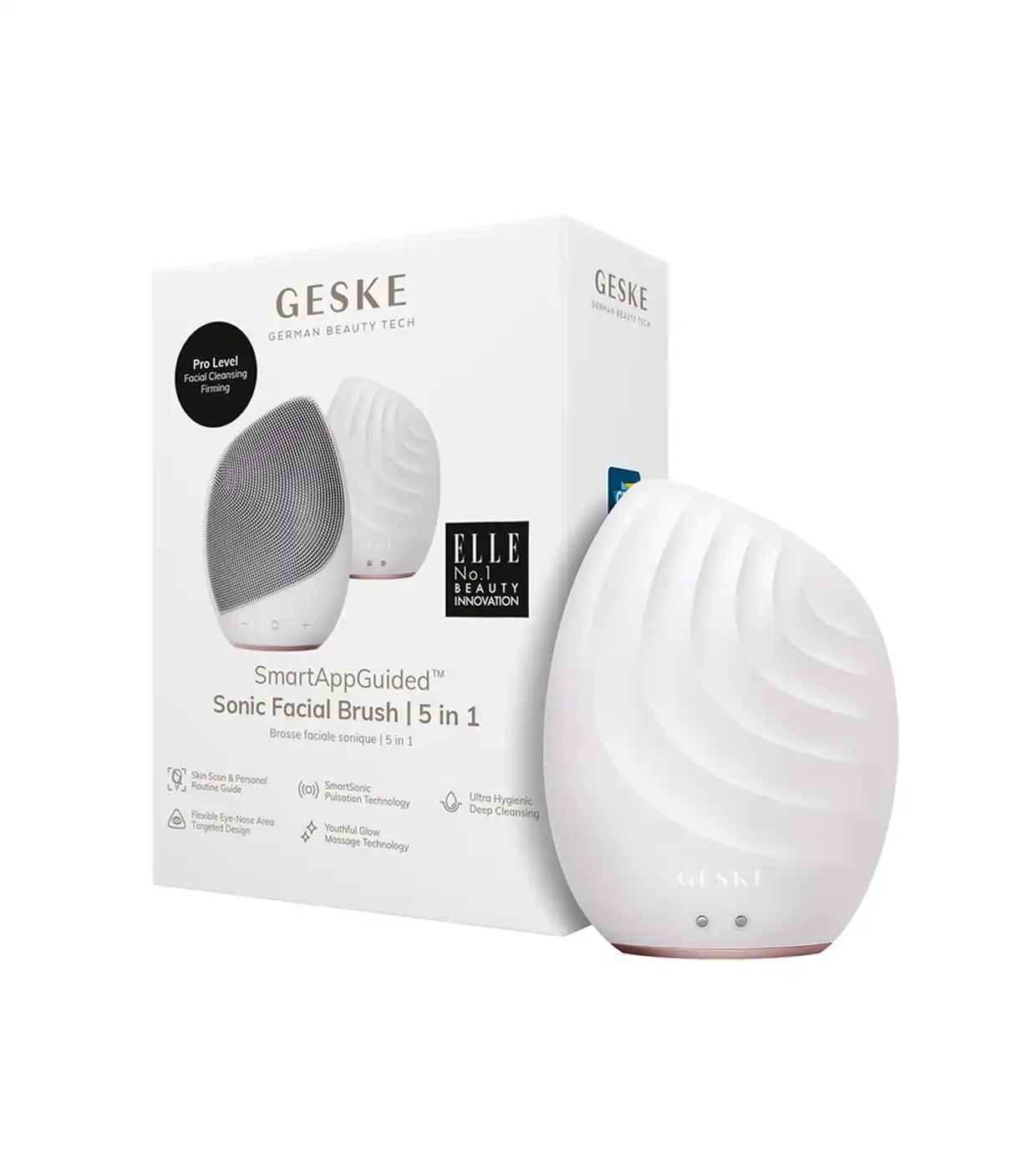 GESKE - Cepillo limpiador y masajeador facial Sonic 5 en 1 - White Rose Gold - Geske - Comparador de precios