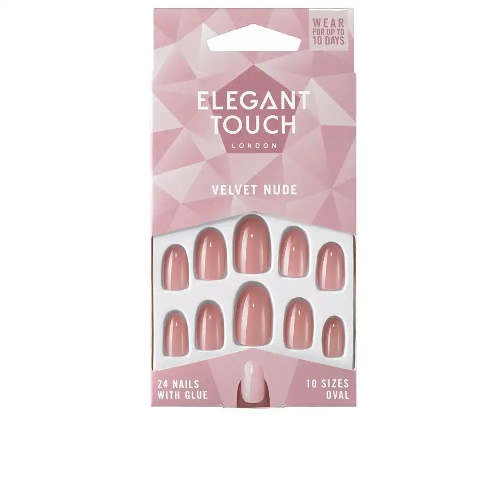 Polished Colour nails with glue oval #velvet nude - Elegant Touch - Comparador de precios