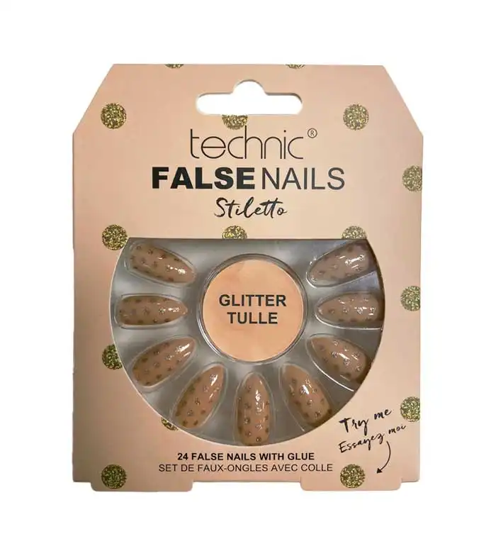 Technic Cosmetics - Uñas postizas False Nails Stiletto - Glitter Tulle - Technic Cosmetics - Comparador de precios