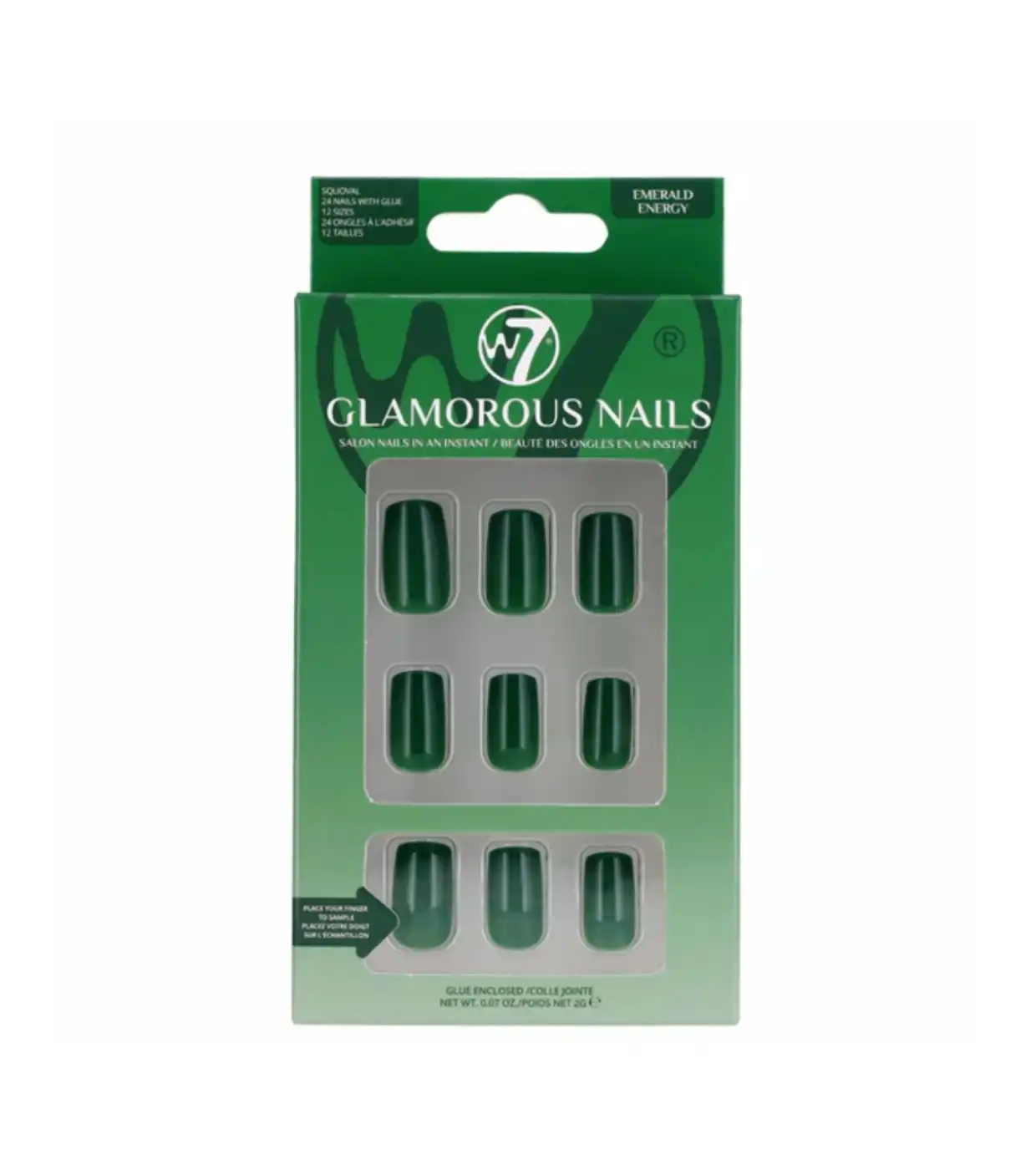 W7 Cosmetics - Uñas postizas Glamorous Nails - Emerald Energy - W7 - Comparador de precios