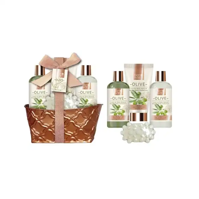 Bon Matin Set de Baño Cesta Metal Oliva - LORENAY - Comparador de precios