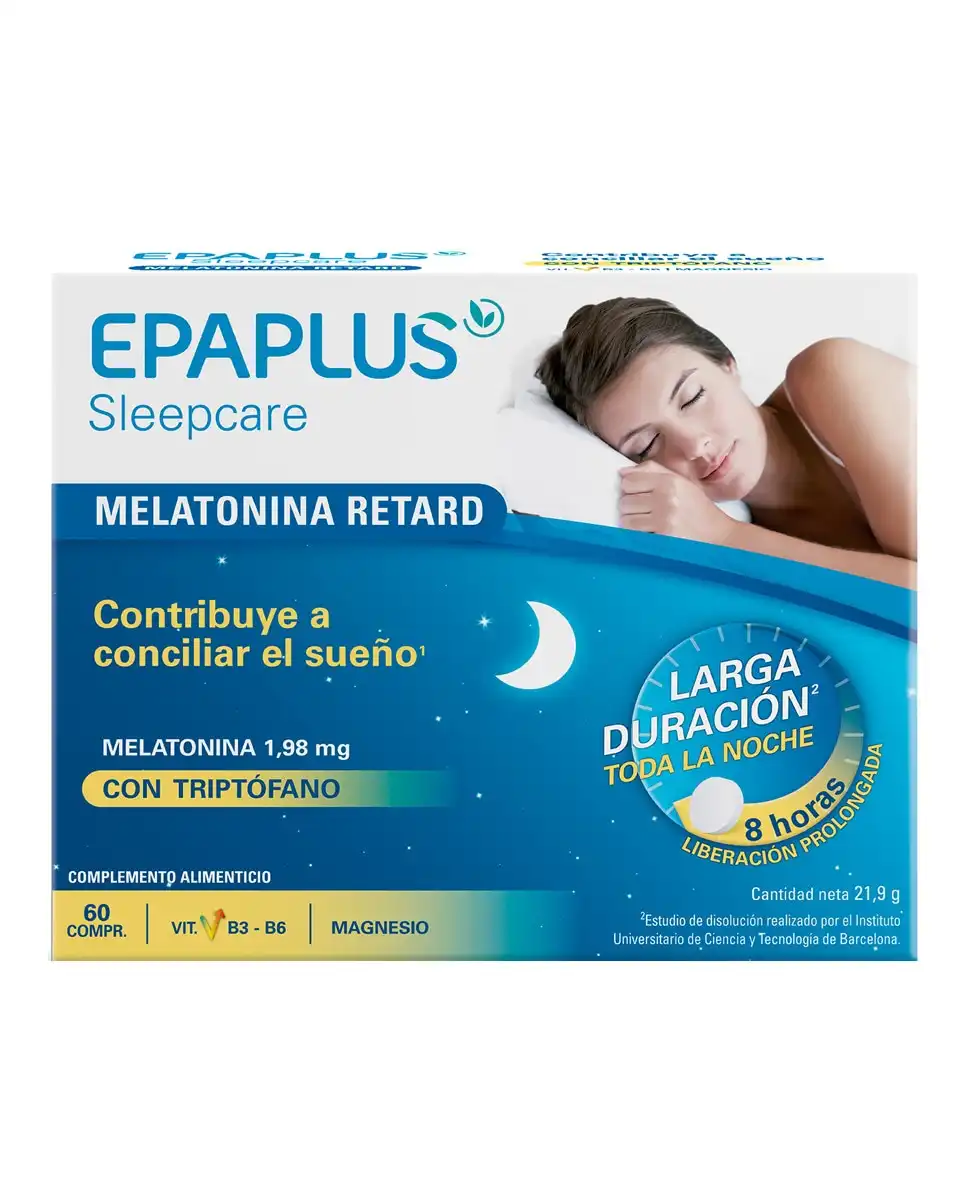 Epaplus - 60 Comprimidos Melatonina Retard 1,98 Mg + Triptofano +Vit B6 + Magnesio - Epaplus - Comparador de precios