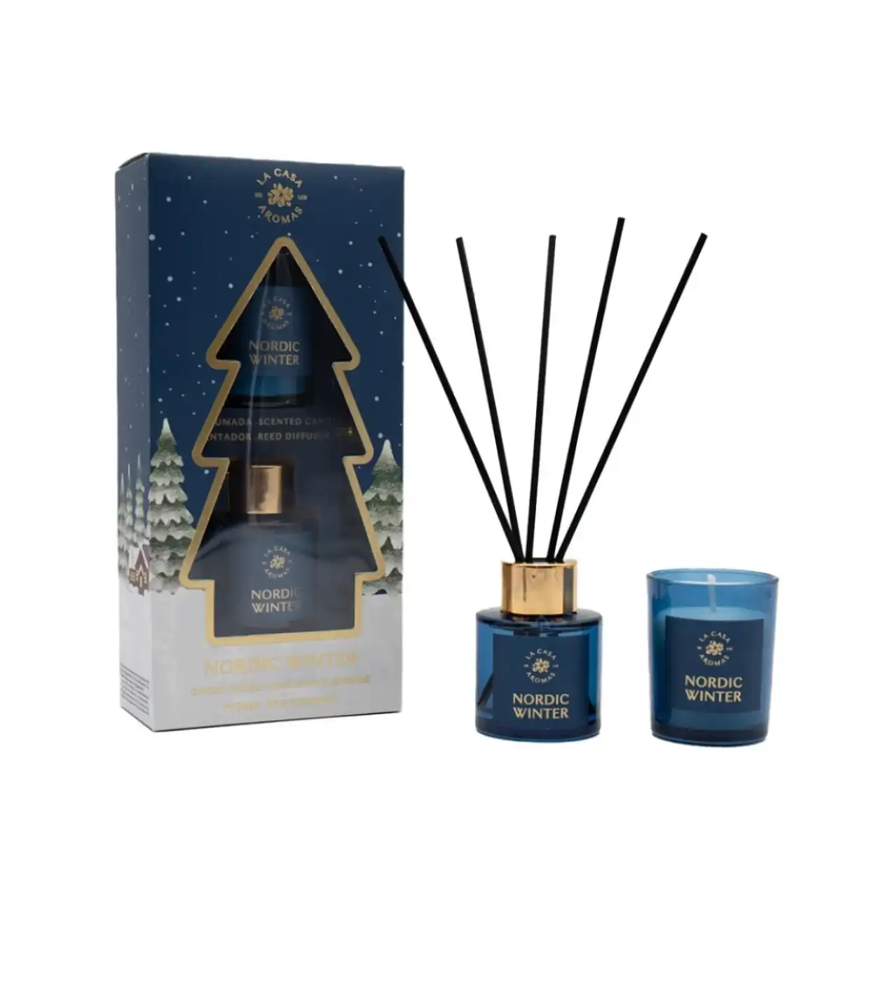 La Casa de los Aromas - *Navidad* - Set mikado + vela - Nordic Winter - La Casa de los Aromas - Comparador de precios