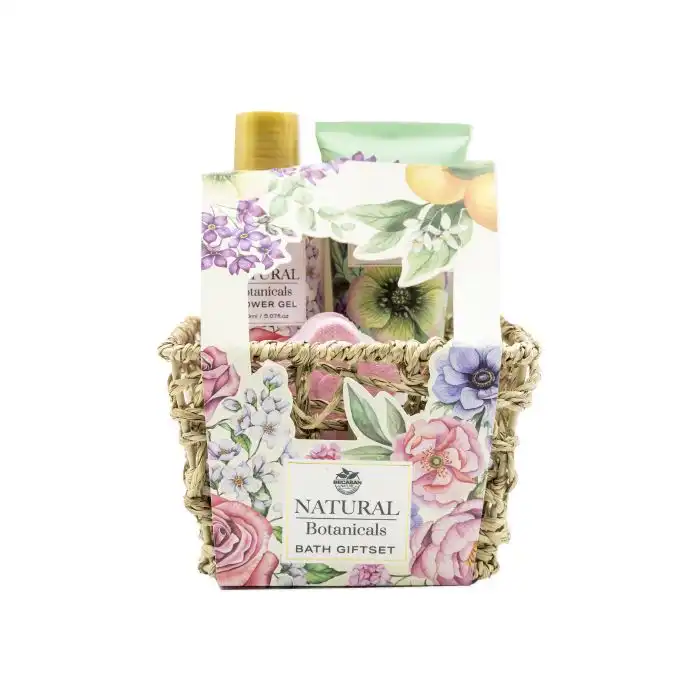 Cesta Mimbre Rosas Botanicals Bath Gift Set 150 ml - Becasan Nature - Comparador de precios