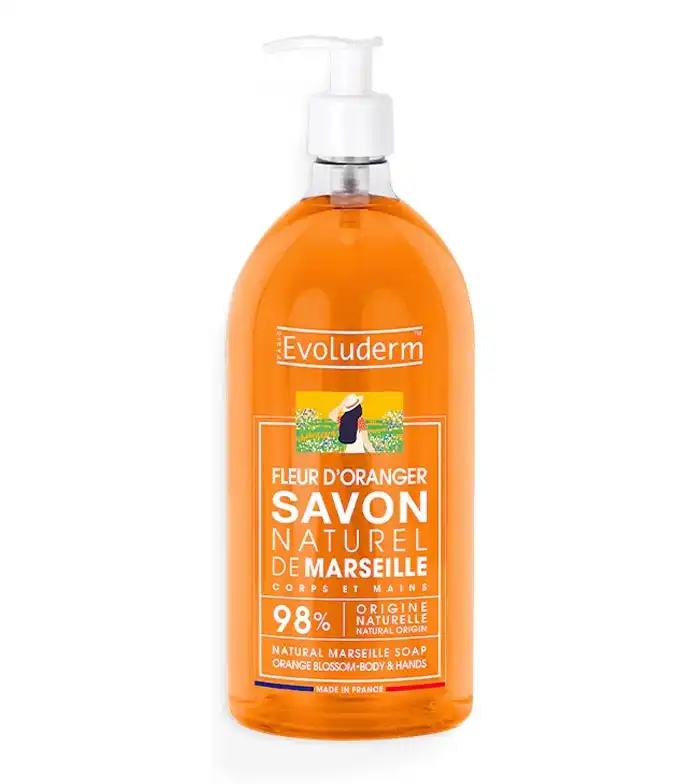 Evoluderm - Jabón natural de Marsella - Flor de naranjo 1000ml - Evoluderm - Comparador de precios