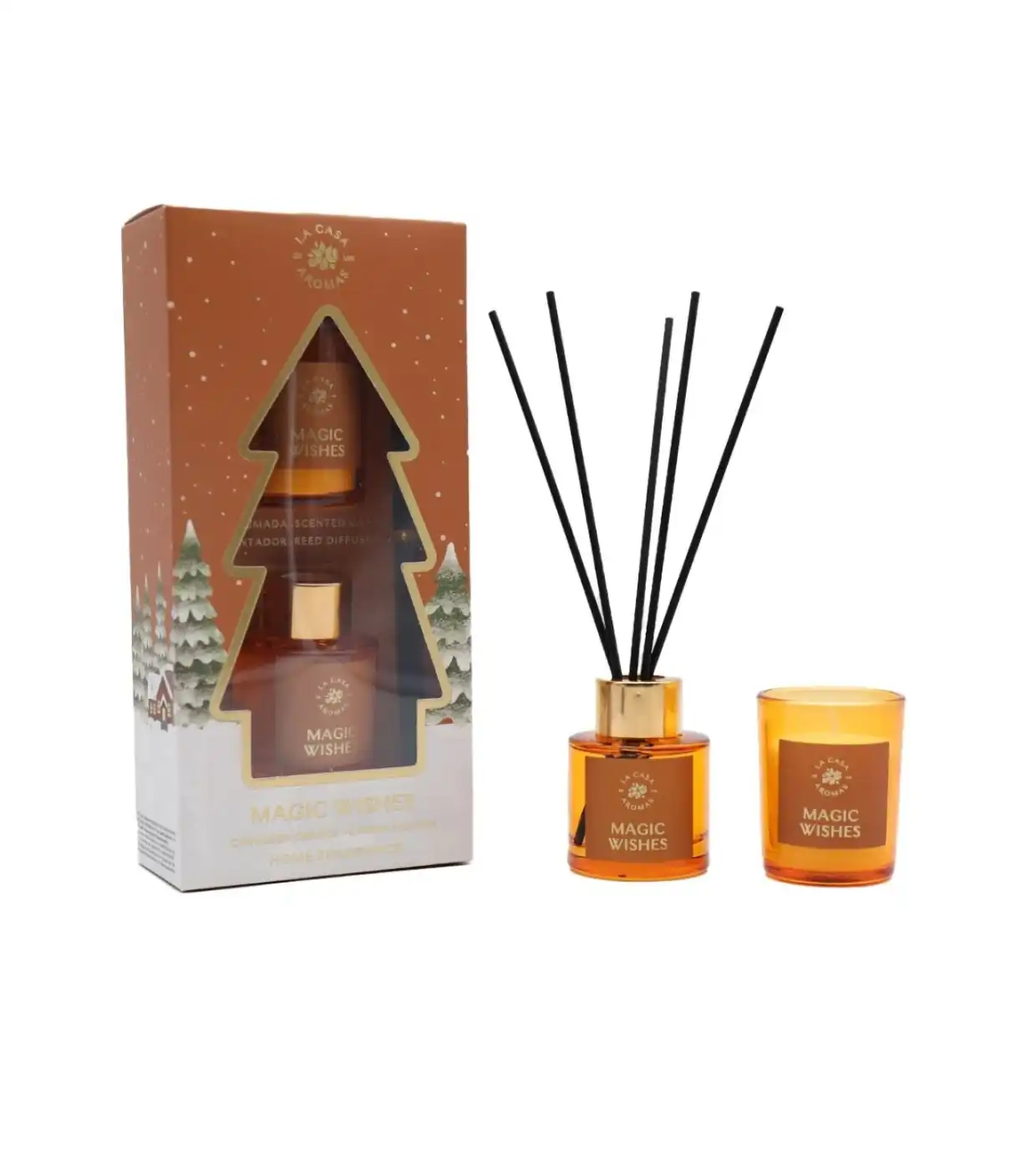 La Casa de los Aromas - *Navidad* - Set mikado + vela - Magic Wishes - La Casa de los Aromas - Comparador de precios