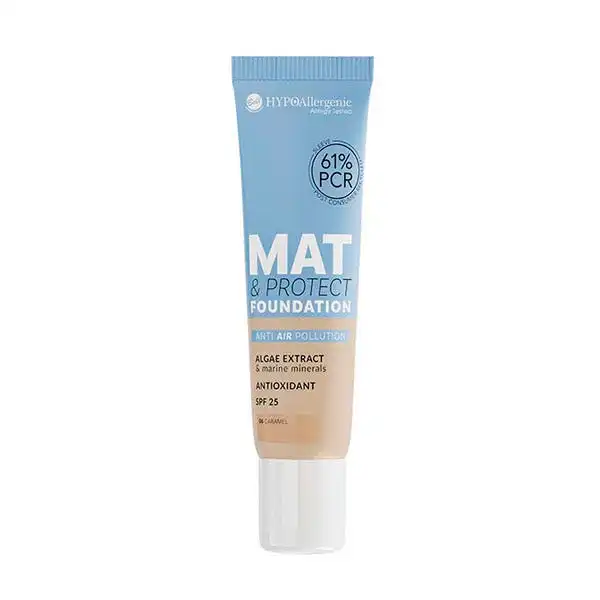Mat & Protect Foundation Spf 30 06 Caramel - BELL HYPOALLERGENIC - Comparador de precios