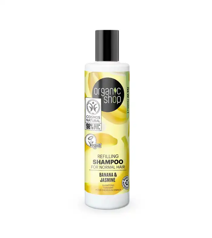 Organic Shop - Champú rellenador para cabello normal 280ml - Plátano y Jazmín - Organic Shop - Comparador de precios