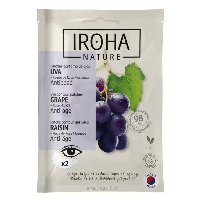 Parches de Ojos Antiedad con UVA y Rosa Mosqueta 8 ml - Iroha Nature - Comparador de precios
