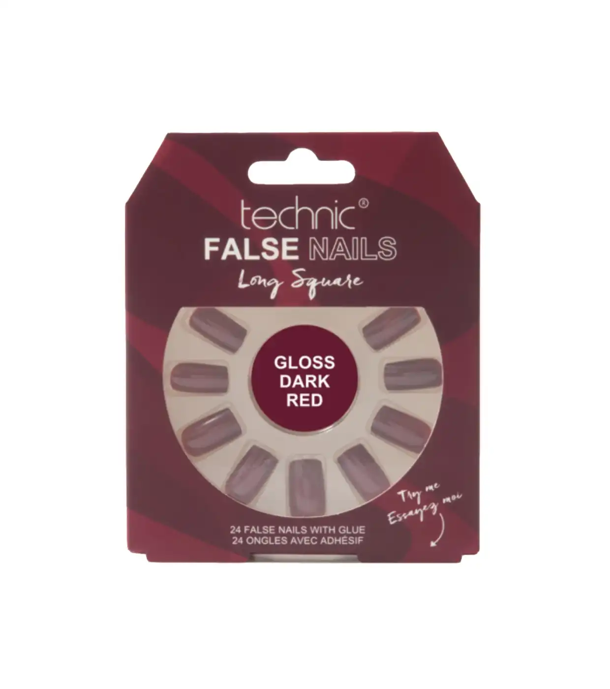 Technic Cosmetics - Uñas postizas False Nails Long Square - Gloss Dark Red - Technic Cosmetics - Comparador de precios