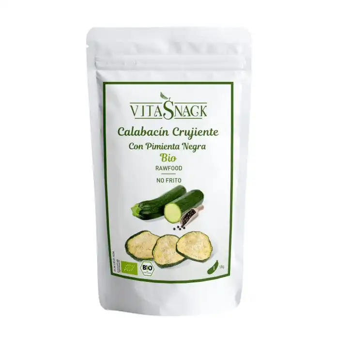 Calabacín Crujiente Ecológico con Pimienta Negra 18 gr - Vitasnack - Comparador de precios