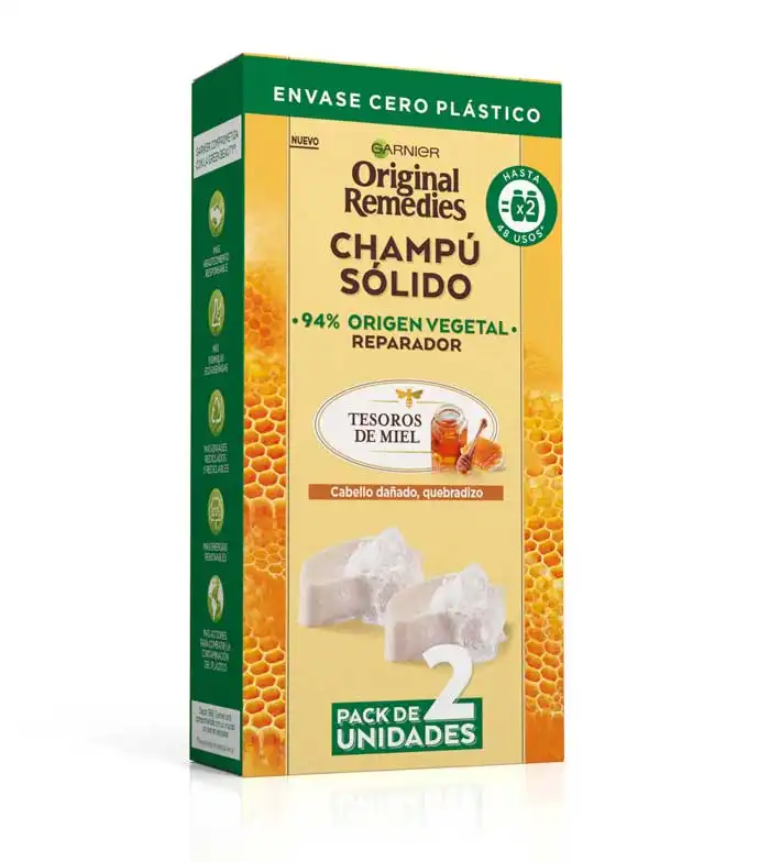 Garnier - Pack 2 champús sólidos Original Remedies - Cabello dañado, quebradizo - Garnier - Comparador de precios