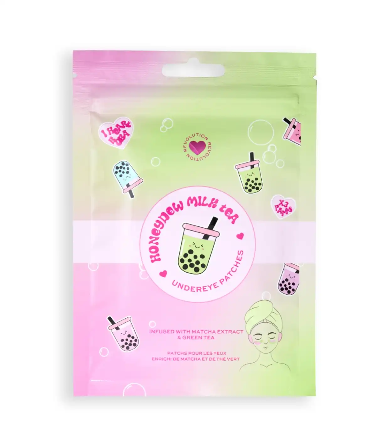 I Heart Revolution - *I Heart Boba* - Parches para ojos Honeydew Mik Tea - Extracto de té matcha - I HEART REVOLUTION - Comparador de precios