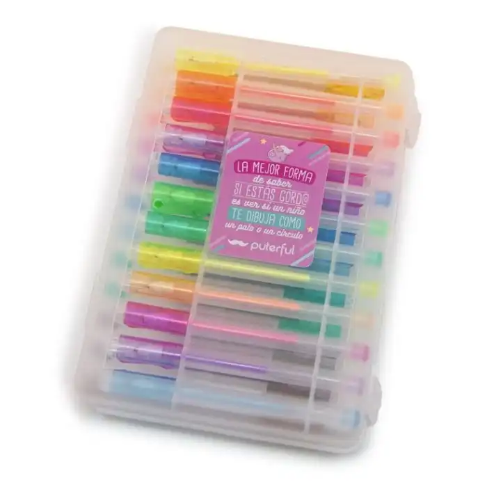 ¡30% DTO! Set de Bolígrafos Gel Glitter y Flúor - Puterful by Primor - Comparador de precios