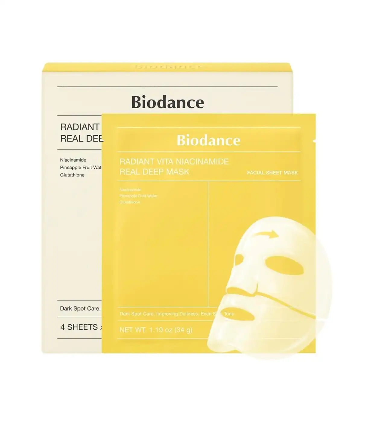 Biodance - Pack de 4 mascarilla faciales - Radiant Vita Niacinamide - Biodance - Comparador de precios