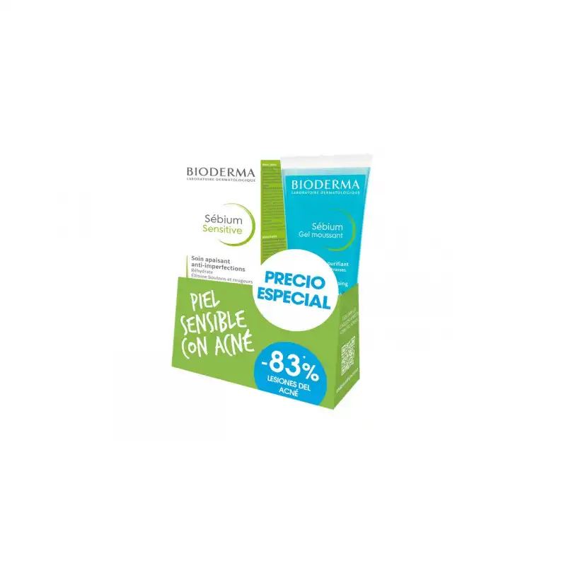 Pack Sébium Sensitive 30 Ml + Gel Moussant 100 Ml - BIODERMA - Comparador de precios
