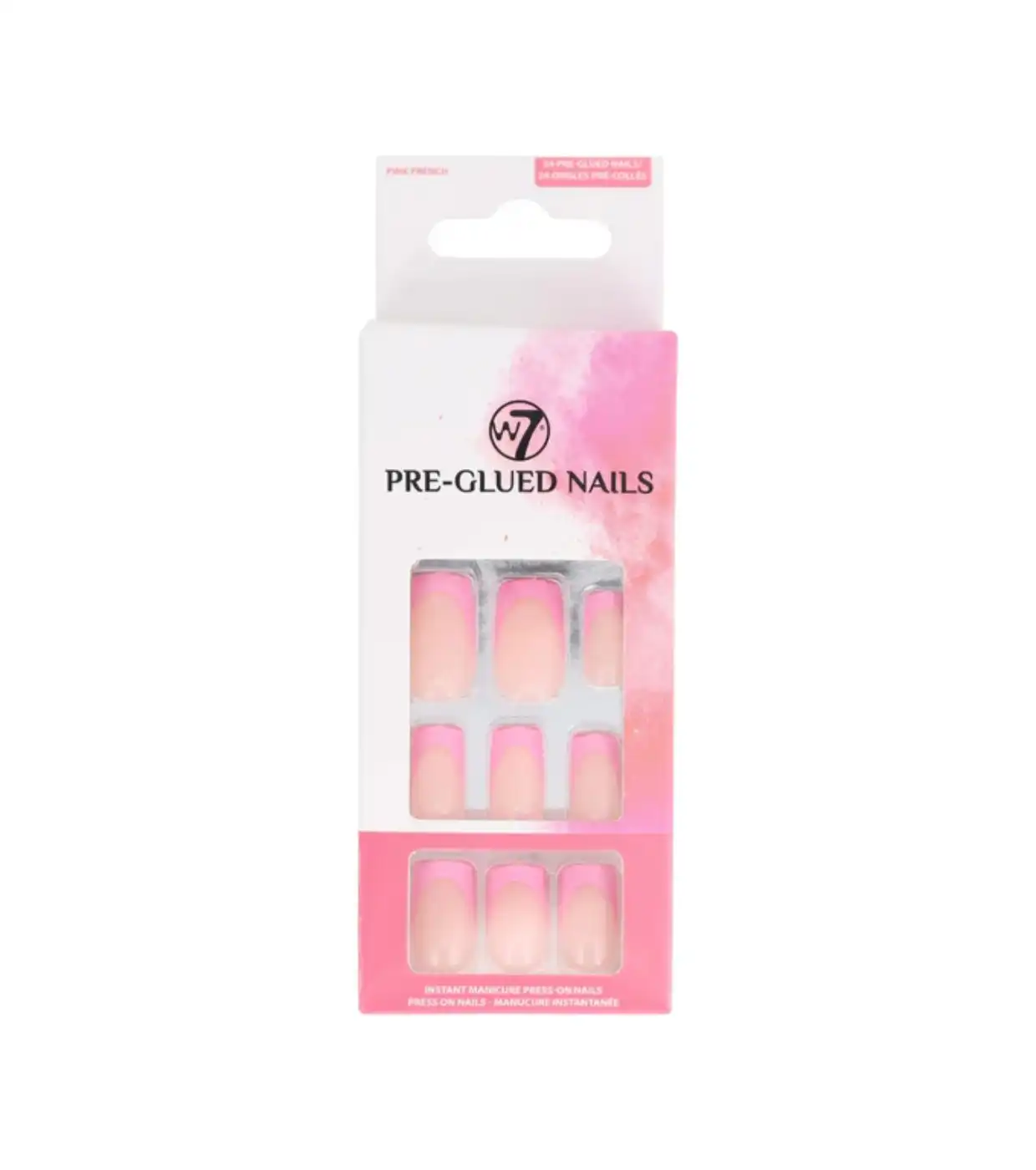 W7 Cosmetics - Uñas postizas Pre-Glued Nails - Pink French - W7 - Comparador de precios