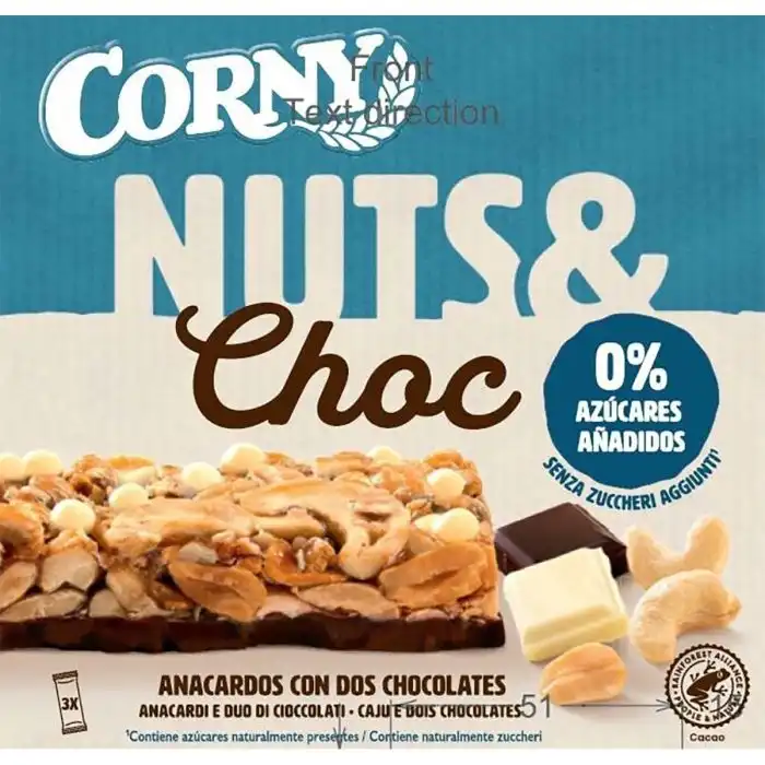 Barritas Nuts - Choc de Anacardos con 2 Chocolates 32 gr - CORNY - Comparador de precios