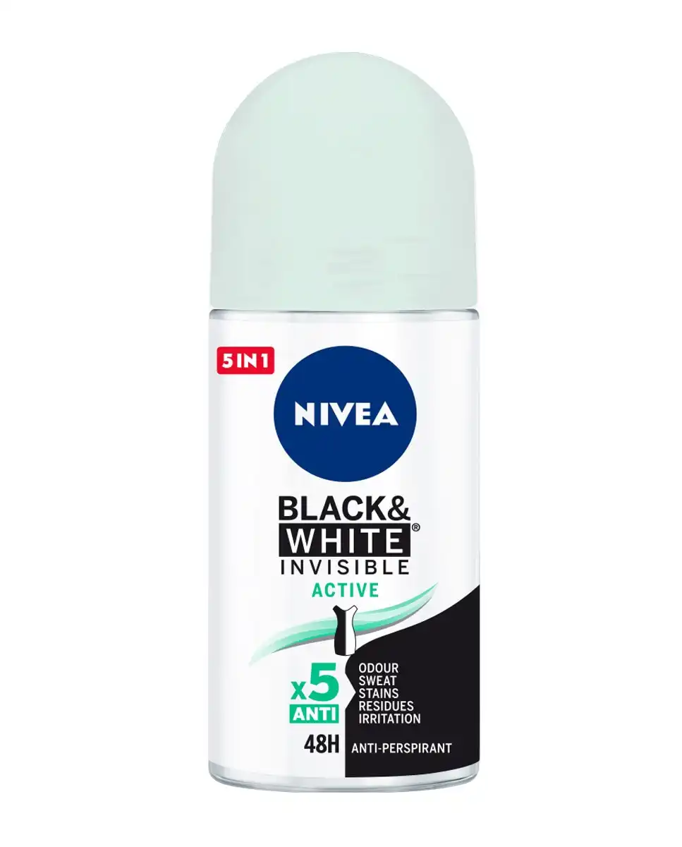 NIVEA - Desodorante Roll-on Black & White Active Invisible - Nivea - Comparador de precios