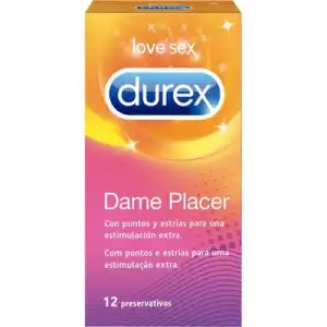 Durex Dame Placer Und. Preservativos de Látex con Puntos y Estrías