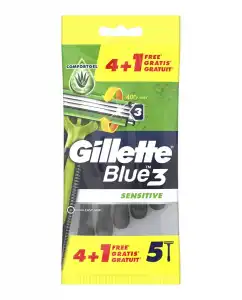 Gillette - Maquinillas De Afeitar Desechables Blue3 Sensitive 4 + 1