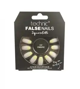 Technic Cosmetics - Uñas postizas False Nails Squareletto - UV Ombre