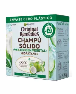 Garnier - Champú Sólido Hidratante Original Remedies Coco Y Aloe Vera Ecológico
