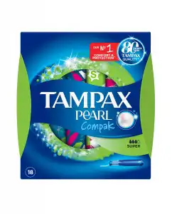 Tampax - 18 Tampones Con Aplicador Compak Pearl Super