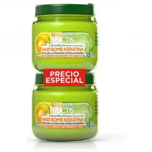 Fructis Hair Bomb Keratina Mascarilla Capilar Liso - Brillo 300 ml