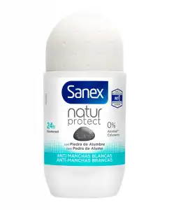Sanex - Desodorante Roll-on Natur Protect Anti Manchas Blancas Con Piedra De Alumbre