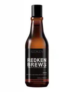 REDKEN - Champú, Acondicionador Y Gel De Cuerpo Brews 3 In 1